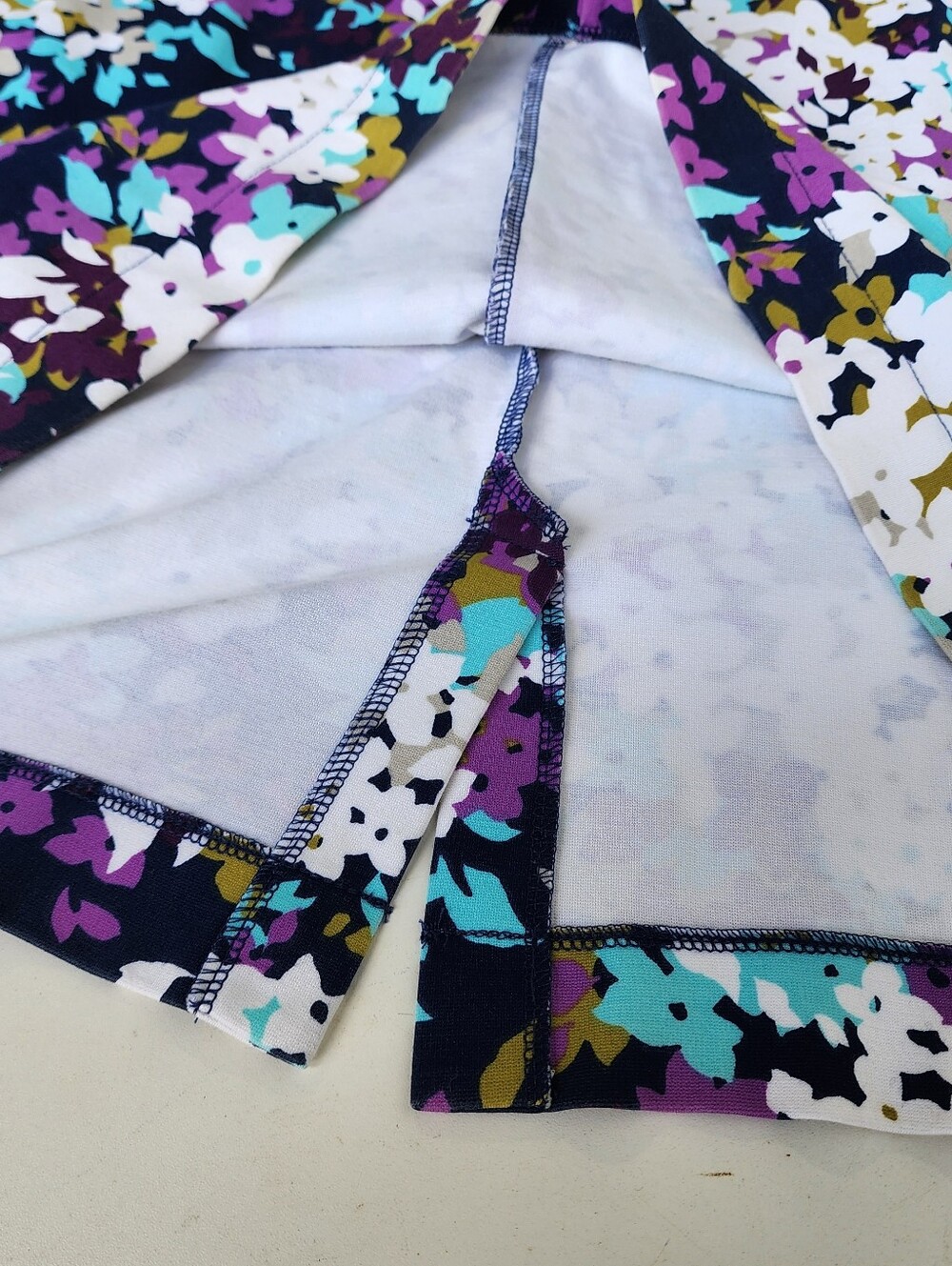 Lands' End Womens Sheath Dress Purple Blue Floral Sleeveless Knee Stretch Zip 10 - Picture 7 of 15